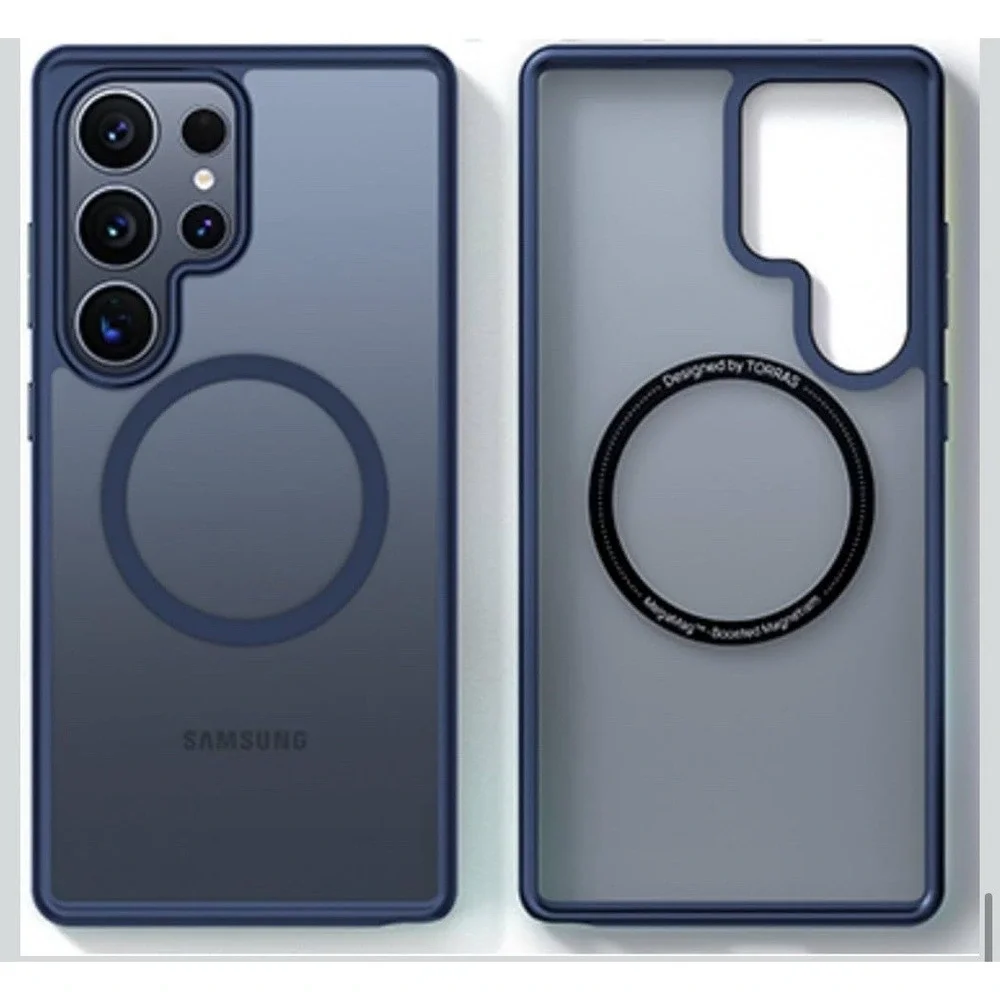 TORRAS for Samsung Galaxy S25 Ultra Case, Fit for MagSafe, Translucent Slim-Navy